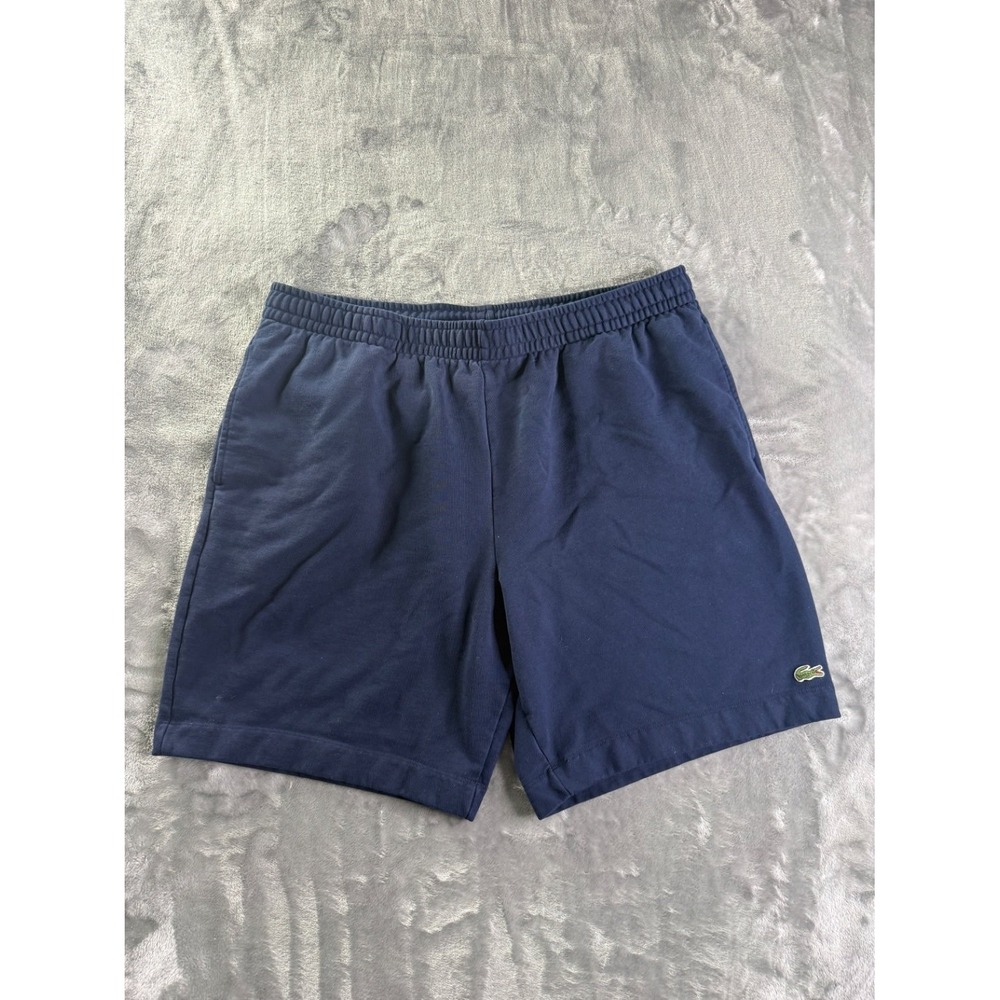 Lacoste Men's Regular Fit Fleece Sweat Shorts Navy Blue Embroidered Logo US 3 XL